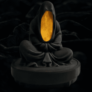 O Guardião da Chama Interior: Escultura de Meditação e Luz