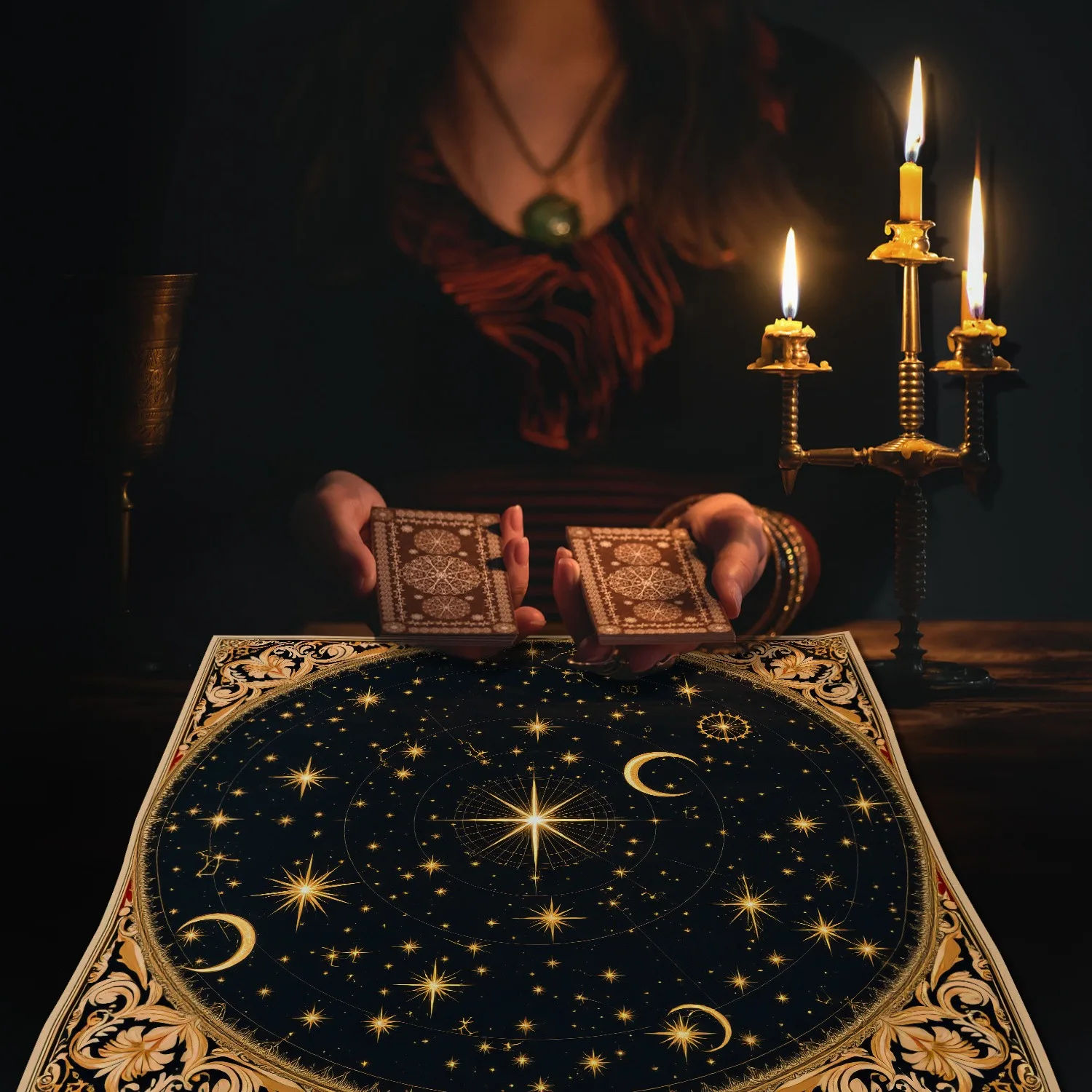 Céus Sagrados: Toalha Celestial de Altar/ Tarot e Divinação - Imagem 2
