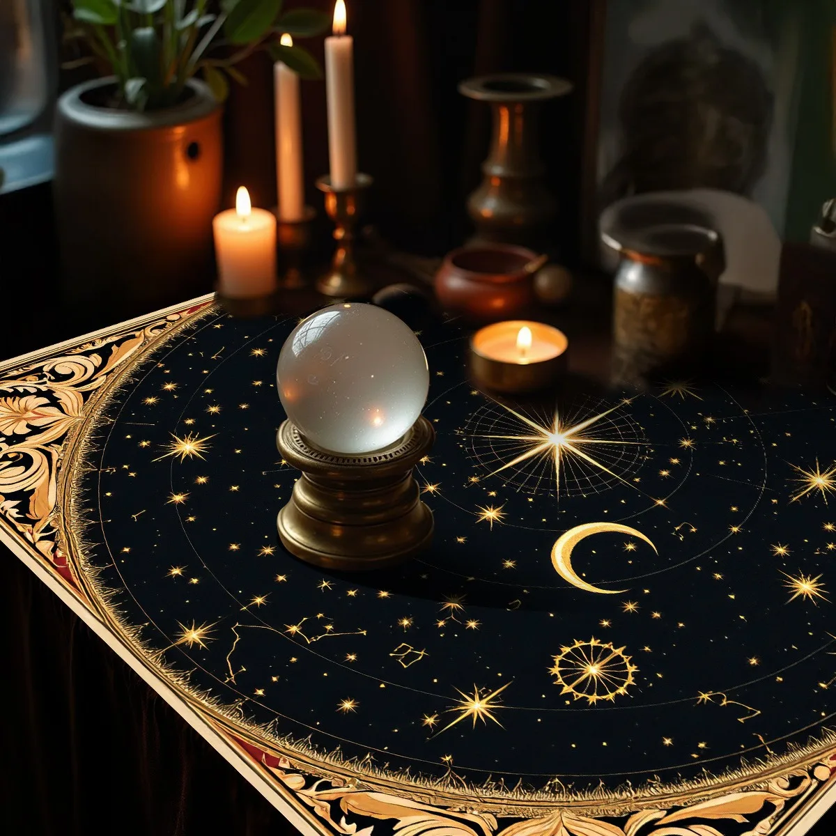 Céus Sagrados: Toalha Celestial de Altar/ Tarot e Divinação - Imagem 5